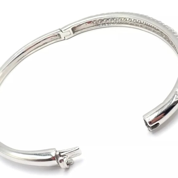 Authentic! Van Cleef & Arpels Eve 18k White Gold Diamond Bangle Bracelet Paper - Picture 9 of 11